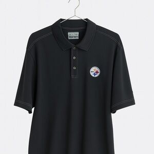 Tommy Bahama Steelers Polo XL | Black Emfielder | Supima Cotton | NFL Fan Gear